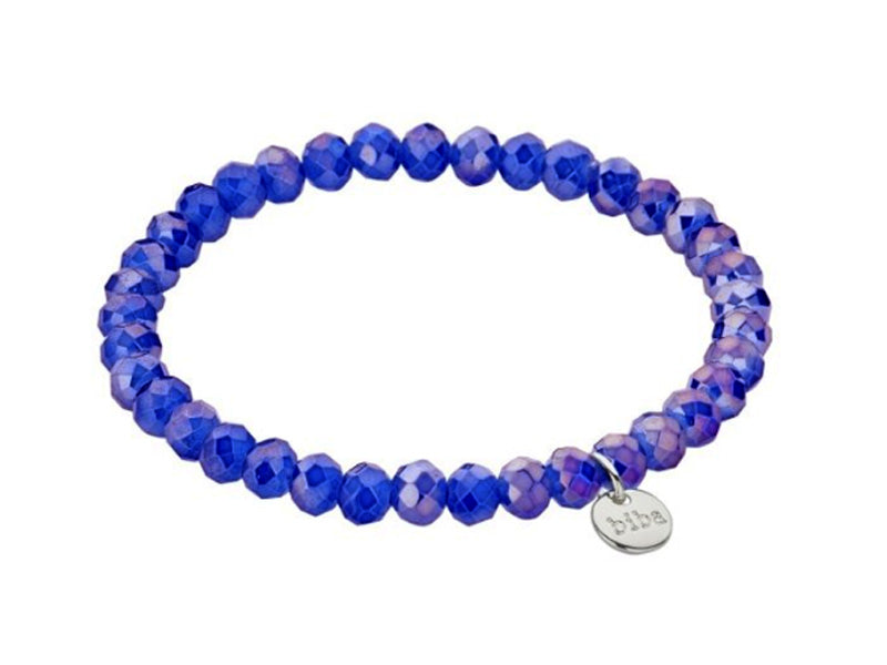 Biba Armband Kristallperlen Facettiert 6 mm Blau Stacking Beads Dehnbar
