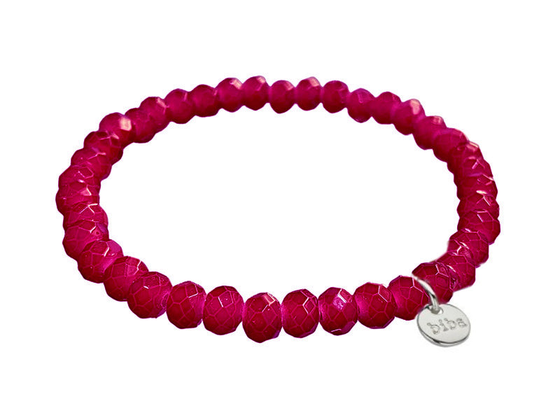 Biba Armband Kristallperlen Facettiert 6 mm Dunkelrot Stacking Beads Dehnbar
