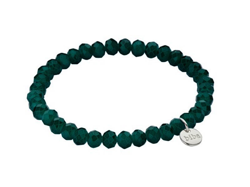 Biba Armband Kristallperlen Facettiert 6 mm Dunkelgrün Stacking Beads Dehnbar