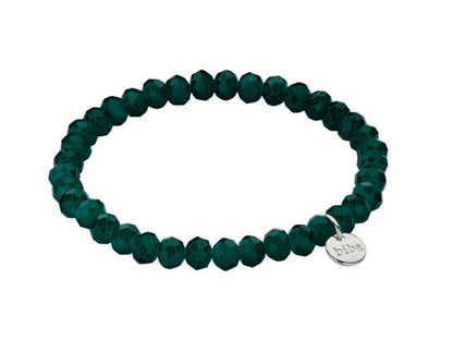 Biba Armband Kristallperlen Facettiert 6 mm Dunkelgrün Stacking Beads Dehnbar