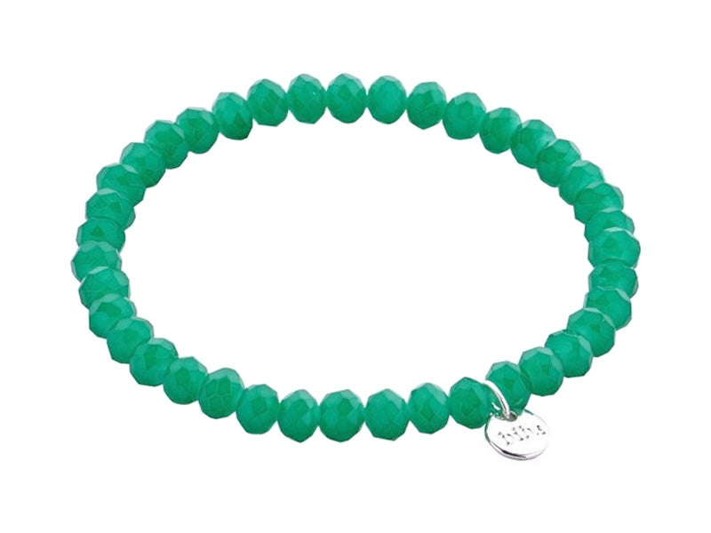 Biba Armband Kristallperlen Facettiert 6 mm Grün Stacking Beads Dehnbar
