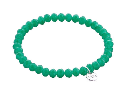 Biba Armband Kristallperlen Facettiert 6 mm Grün Stacking Beads Dehnbar
