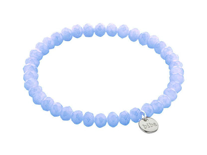 Biba Armband Kristallperlen Facettiert 6 mm Hellblau Stacking Beads Dehnbar