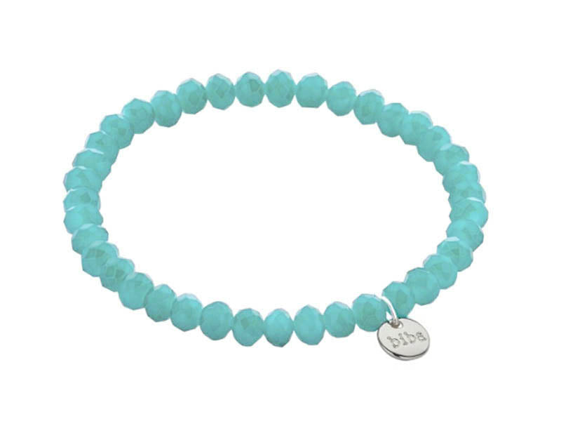Biba Armband Kristallperlen Facettiert 6 mm Mint Stacking Beads Dehnbar
