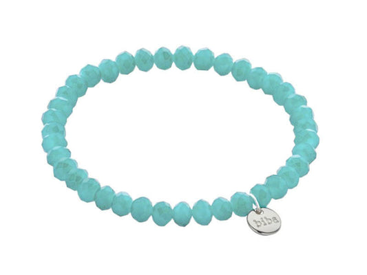 Biba Armband Kristallperlen Facettiert 6 mm Mint Stacking Beads Dehnbar
