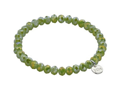 Biba Armband Kristallperlen Facettiert 6 mm Oliv Stacking Beads Dehnbar