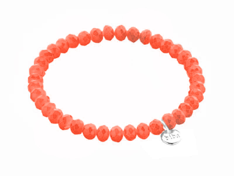 Biba Armband Kristallperlen Facettiert 6 mm Orange Stacking Beads Dehnbar