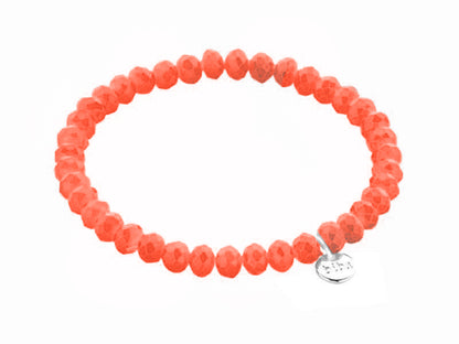 Biba Armband Kristallperlen Facettiert 6 mm Orange Stacking Beads Dehnbar
