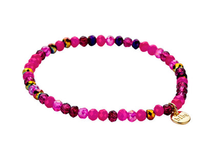 Biba Armband Kristallperlen Facettiert 4 mm Pink Mix Stacking Beads Dehnbar