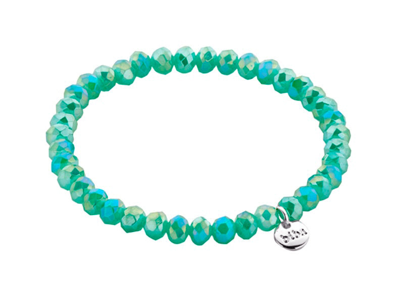 Biba Armband Kristallperlen Facettiert 6 mm Smaragd Stacking Beads Dehnbar
