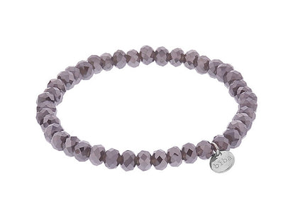 Biba Armband Kristallperlen Facettiert 6 mm Taupe Dehnbar 