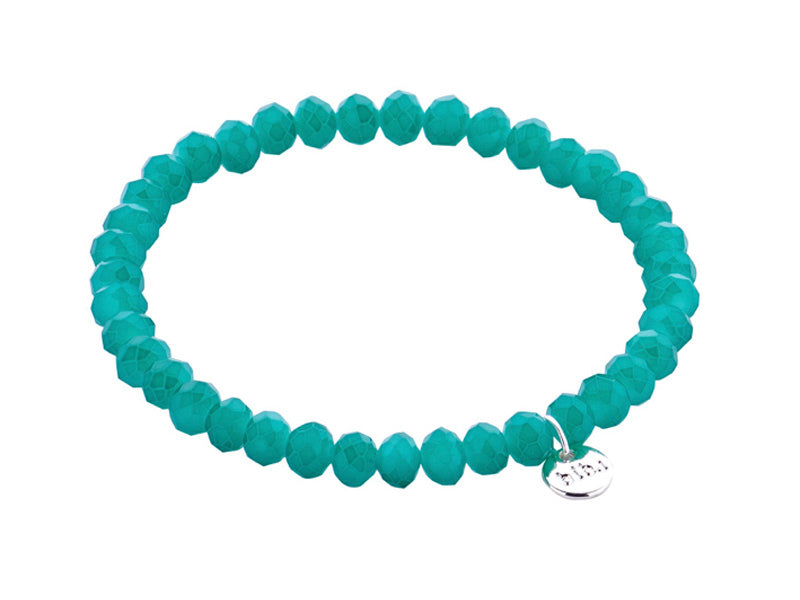 Biba Armband Kristallperlen Facettiert 6 mm Türkis Grün Stacking Beads Dehnbar
