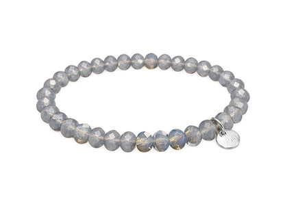 Biba Armband Kristallperlen Facettiert 6 mm Grautöne Dehnbar