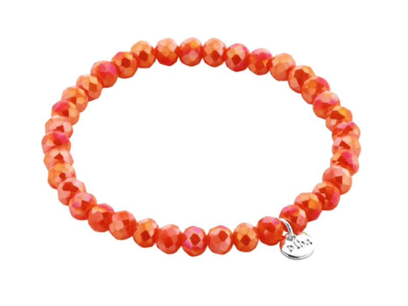 Biba Armband Kristallperlen 6 mm Orange Stacking Beads Dehnbar
