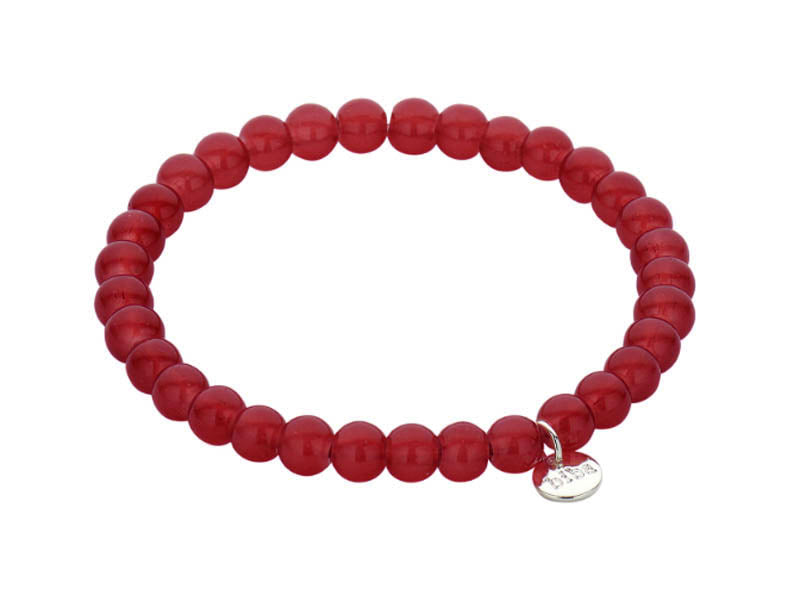 Biba Armband Kristallperlen 6 mm Rot Stacking Beads Dehnbar
