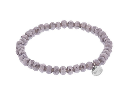 Biba Armband Kristallperlen Facettiert 6 mm Taupe Dehnbar