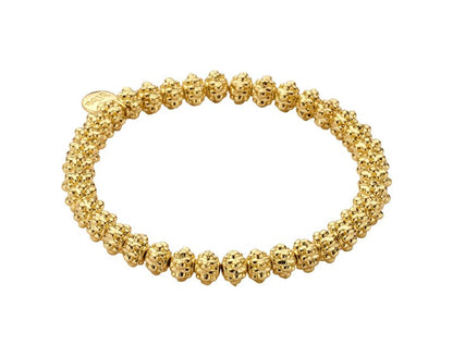 Biba Armband Kugel Nuggets Gold Plattiert 7 mm Dehnbar Nickelfrei Logoanhänger
