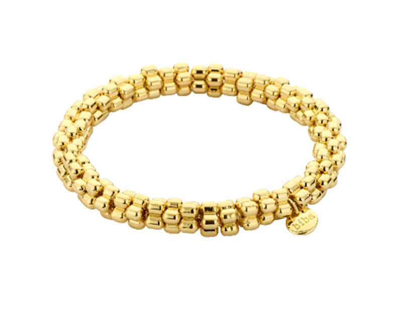 Biba Armband Mesh Gold Plattiert Dehnbar Stacking-Look