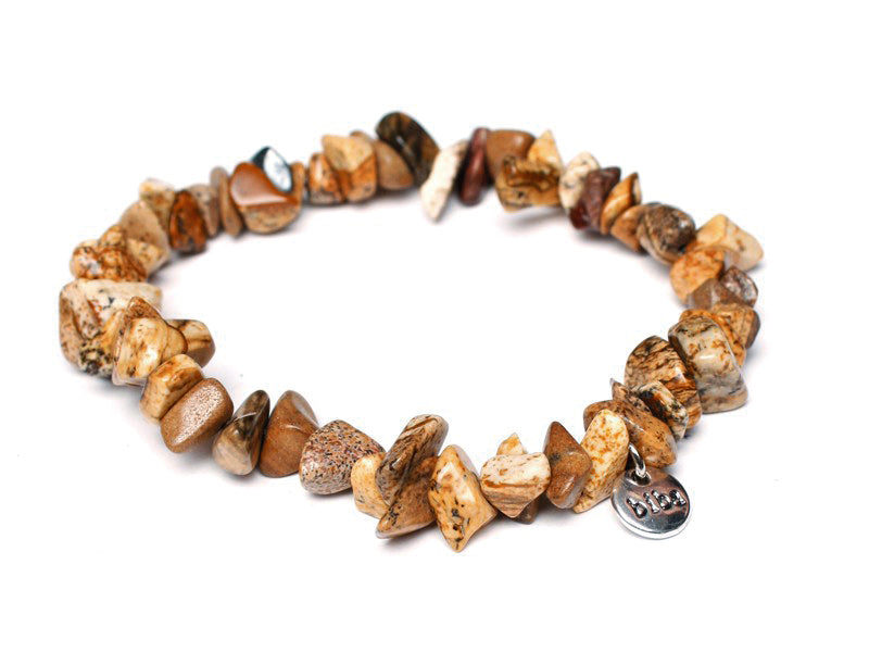 Biba Armband Naturstein Nuggets Camel Dehnbar