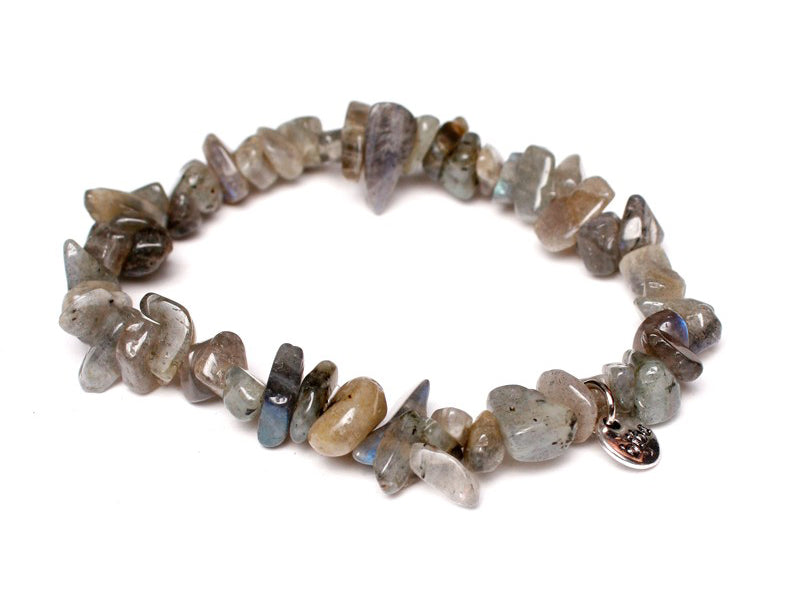 Biba Armband Naturstein Nuggets Labradorit Grau Dehnbar