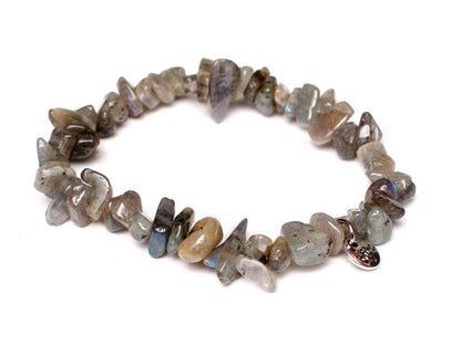 Biba Armband Naturstein Nuggets Labradorit Grau Dehnbar