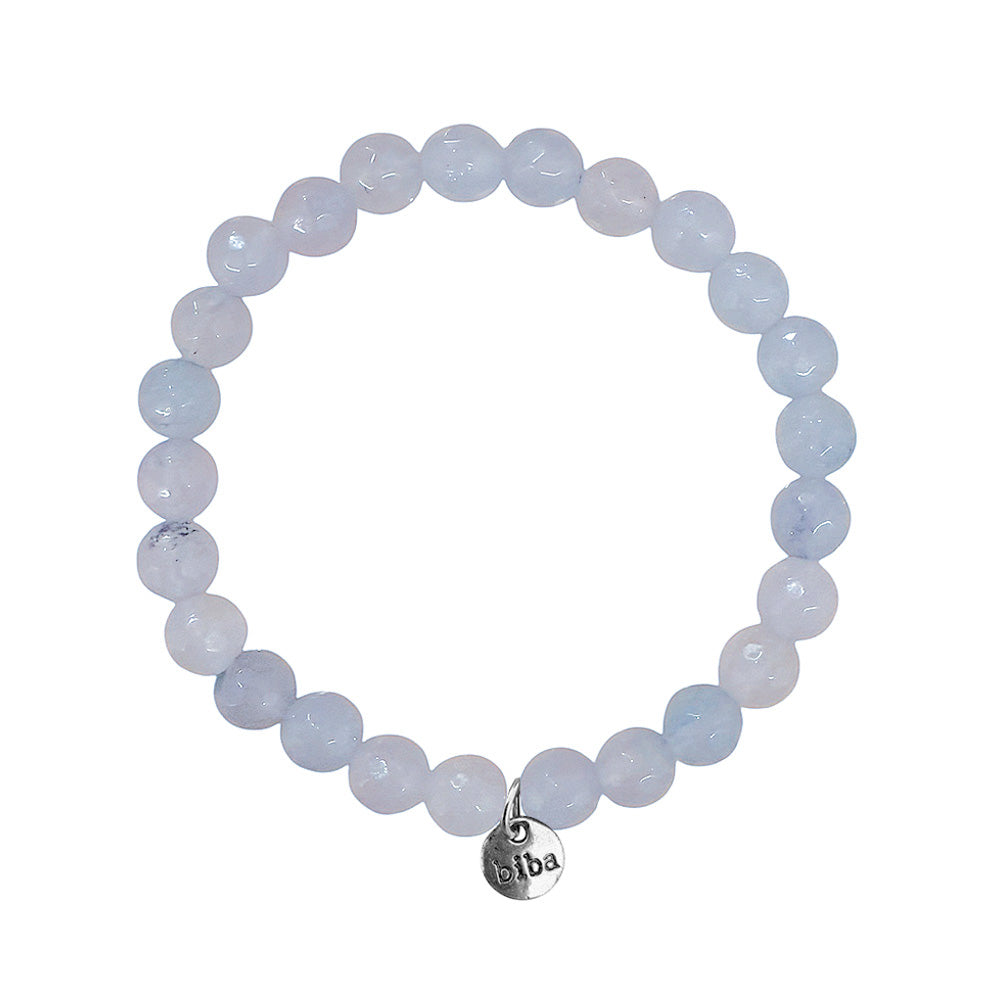 Biba Armband Natursteine Hellblau 8 mm Dehnbar
