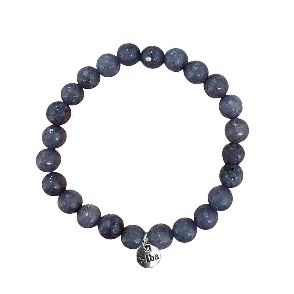 Biba Armband Natursteine Blau 8 mm Dehnbar