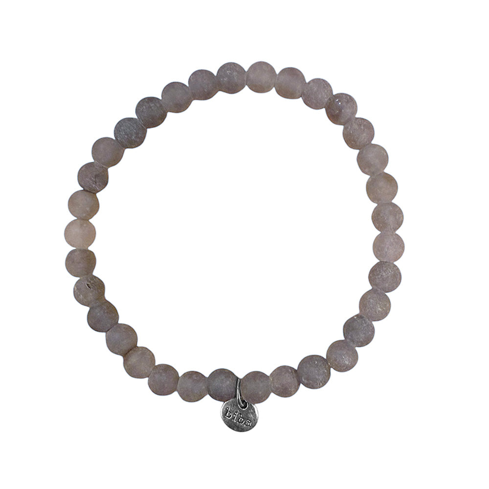 Biba Armband Natursteine Matt Braun 6  mm Dehnbar