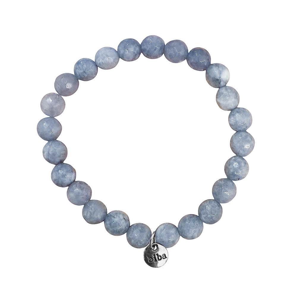 Biba Armband Natursteine Denim 8 mm Dehnbar