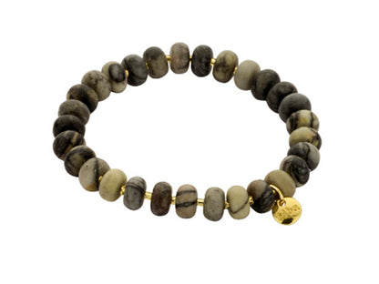 Biba Armband Natursteine Miyuki Beads Dehnbar