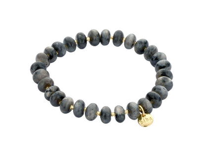 Biba Armband Natursteine Miyuki Beads Labradorit Grau Dehnbar
