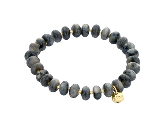 Biba Armband Natursteine Miyuki Beads Labradorit Grau Dehnbar
