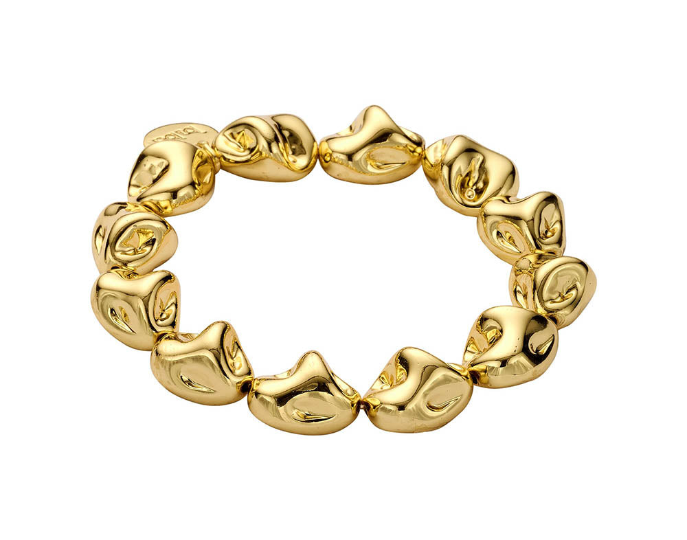 Biba Trend-Armband Gold Plattiert 15 mm Nugget-Elemente Dehnbar