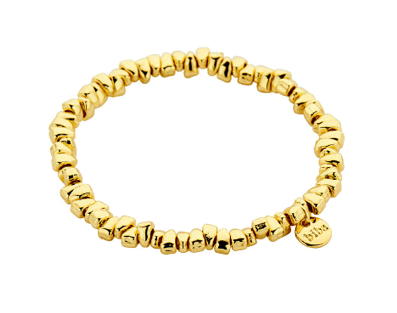 Biba Armband Nuggets Gold Plattiert 5 mm Dehnbar Stacking-Look