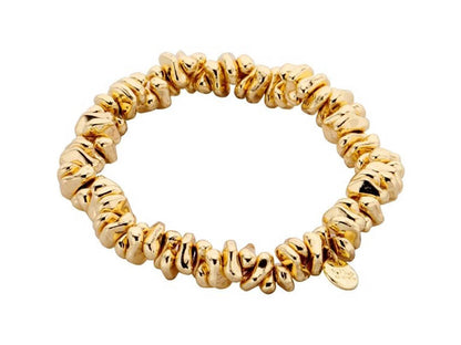 Biba Armband Nuggets Gold Plattiert 8 mm Dehnbar