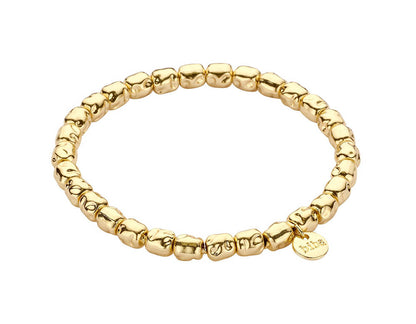 Biba Armband Nuggets Oval Gold Plattiert Dehnbar Stacking-Look