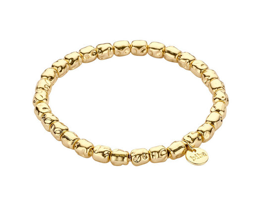 Biba Armband Nuggets Oval Gold Plattiert Dehnbar Stacking-Look