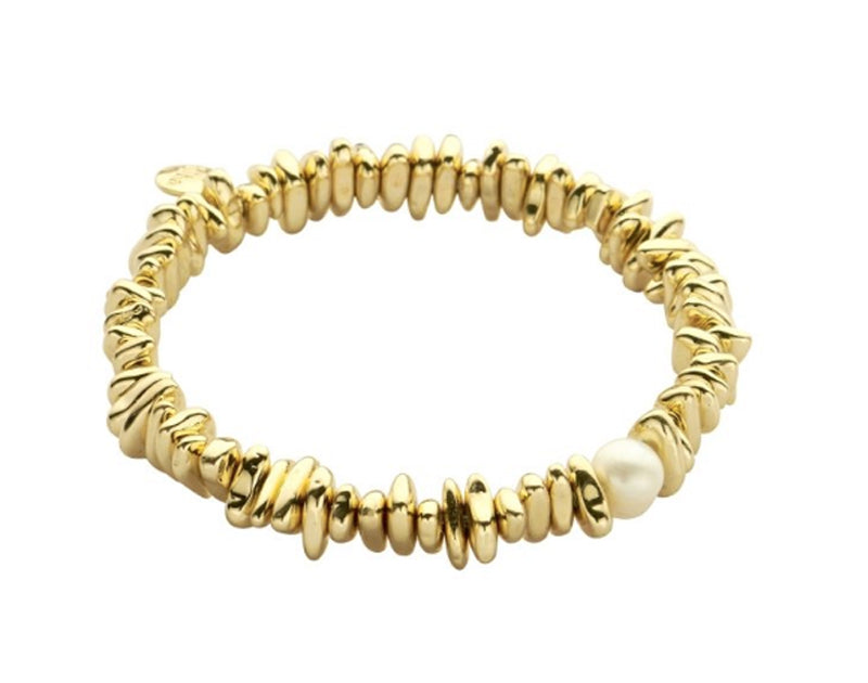Biba Armband Nuggets Süsswasserperle Vergoldet Stacking Beads Dehnbar