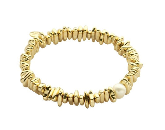Biba Armband Nuggets Süsswasserperle Vergoldet Stacking Beads Dehnbar