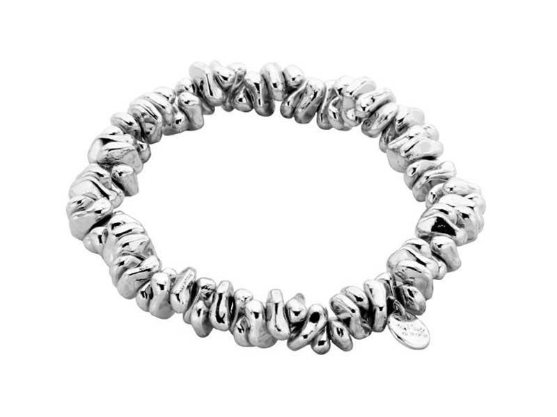 Biba Armband Nuggets Silber Plattiert 8 mm Dehnbar