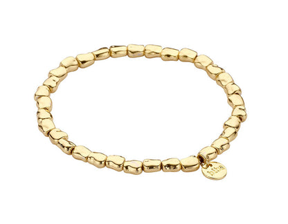 Biba Armband Nuggets Square Eckig Gold Plattiert Dehnbar Stacking-Look
