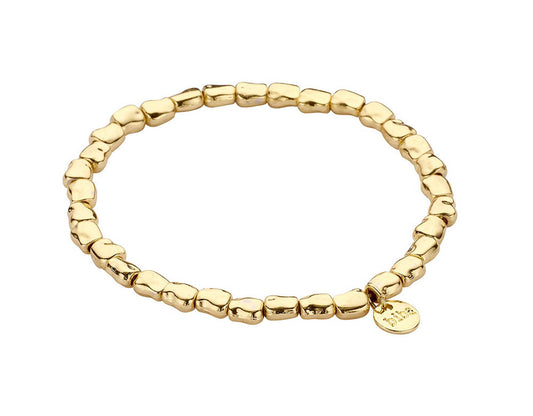 Biba Armband Nuggets Square Eckig Gold Plattiert Dehnbar Stacking-Look