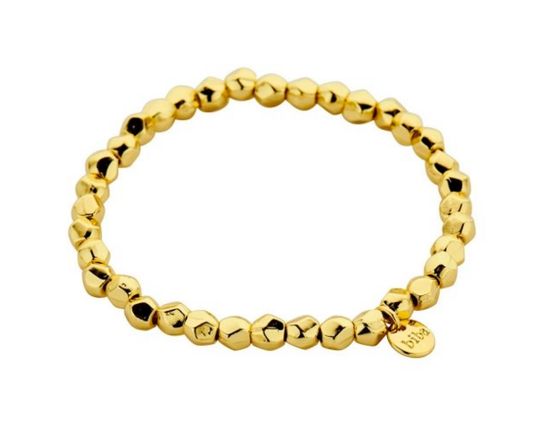 Biba Armband Perlen Facettiert Gold Plattiert Dehnbar Stacking-Look