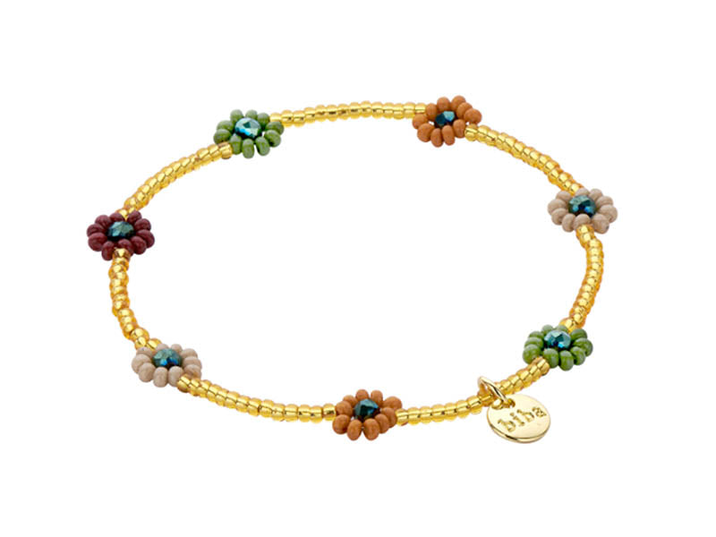 Biba Armband Flowers Blumen Perlenblüten Multicolor Vergoldet