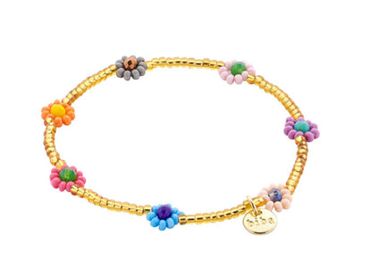 Biba Armband Flowers Blumen Perlenblüten Multicolor Gold Plattiert