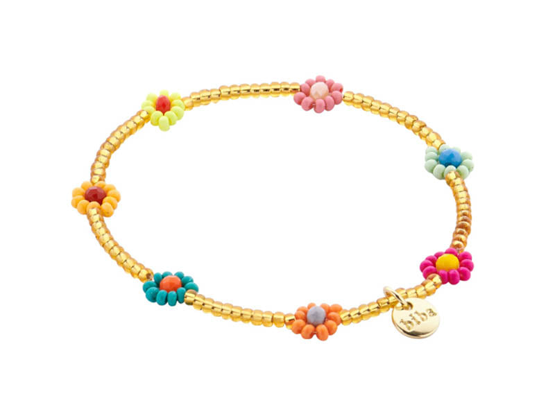Biba Armband Flowers Blumen Perlenblüten Multicolor Vergoldet
