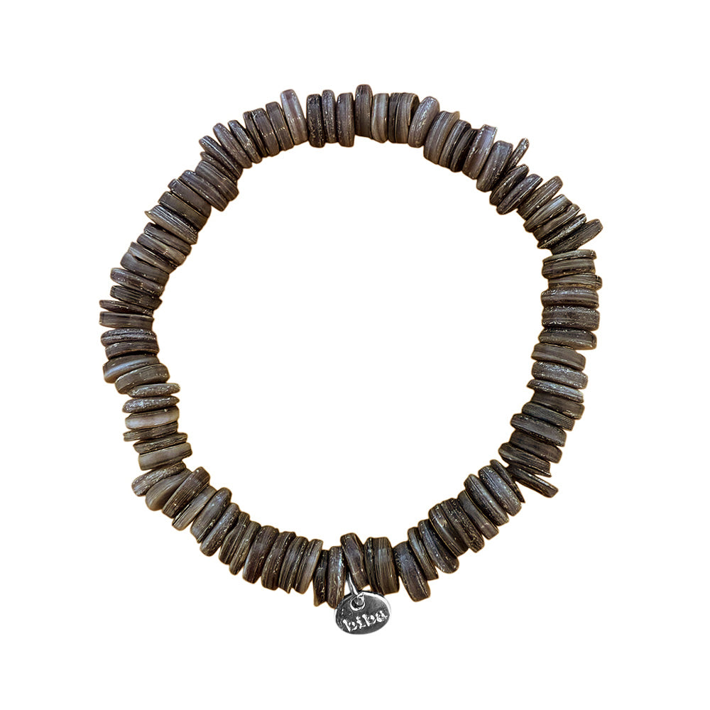 Biba Armband Perlmutt Flat Grau Dehnbar