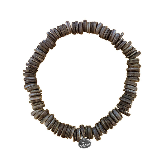 Biba Armband Perlmutt Flat Grau Dehnbar