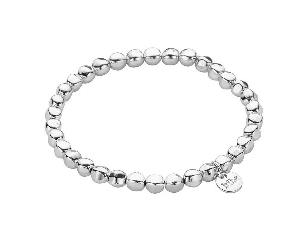 Biba Trend-Armband Silber Plattiert 5 mm Dehnbar Abgerundete Elemente