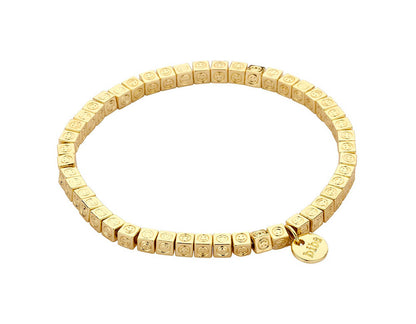 Biba Armband Smiley-Würfel Gold Plattiert Dehnbar Stacking-Look